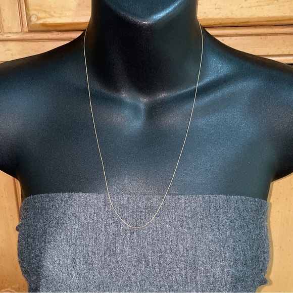 Solid 14K Yellow Gold Box Link Necklace Neck Chain - Picture 3 of 11